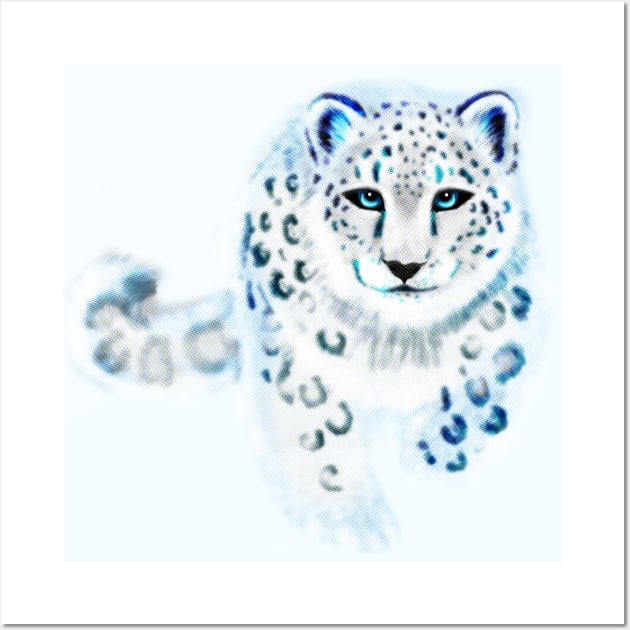 Spirit Snow Leopard in Mystical Twilight Sky Wall Art by Jitterfly